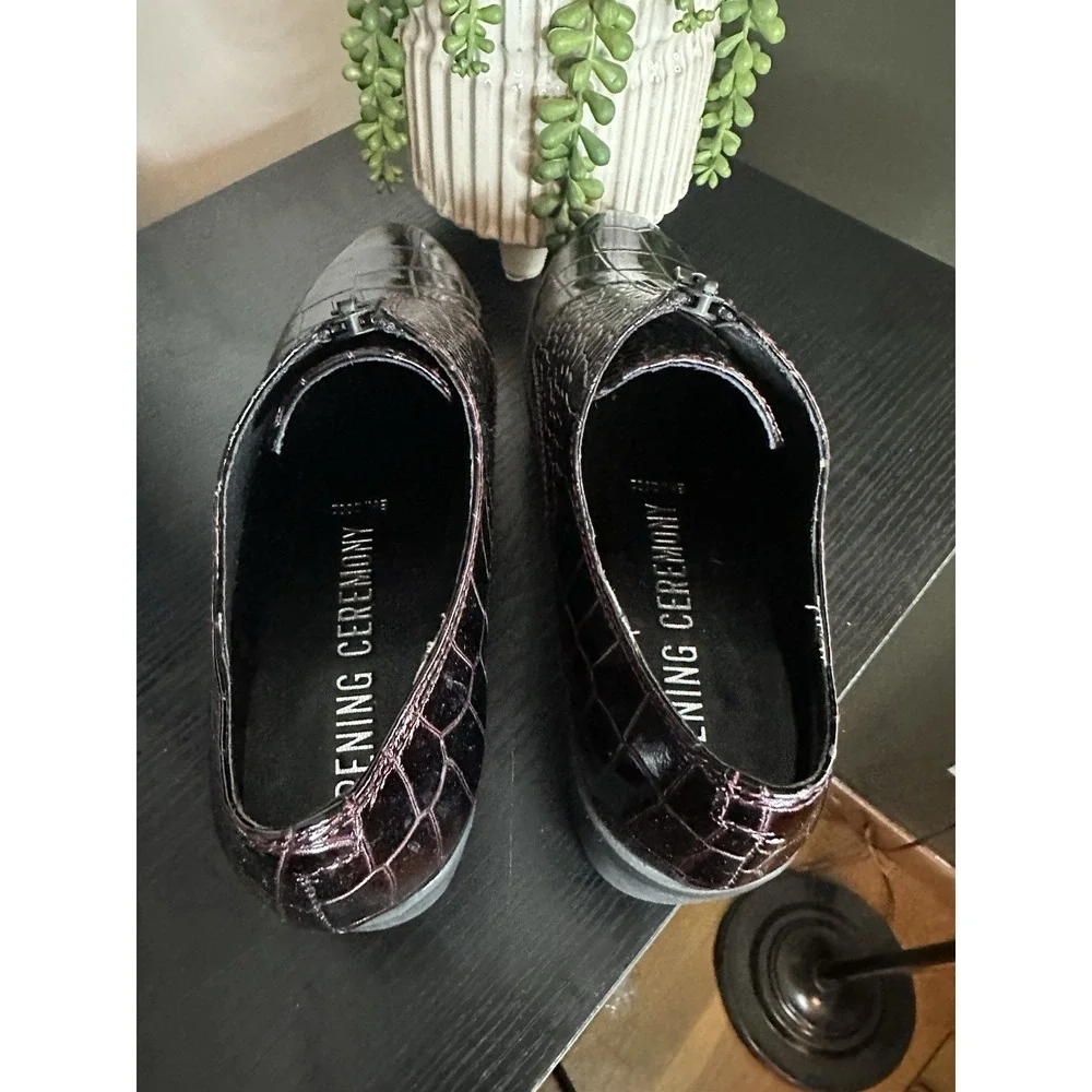 Opening Ceremony Crocodile Embossed Leather‎ Platform Loafers 36